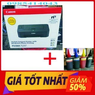 Máy in màu canon ts207 có kèm 4 chai mực in hàn quốc