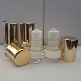 Chai lọ thủy tinh 1.5ml bi lăn nắp vàng ánh kim chiết nước hoa