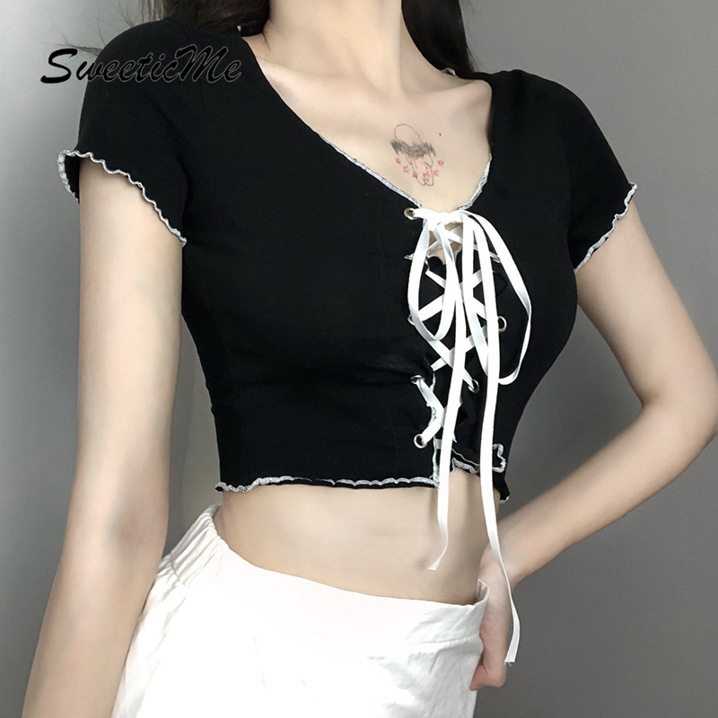 Áo Thun Lửng Ngắn Tay Gợi Cảm Cho Nữ 2021 | BigBuy360 - bigbuy360.vn