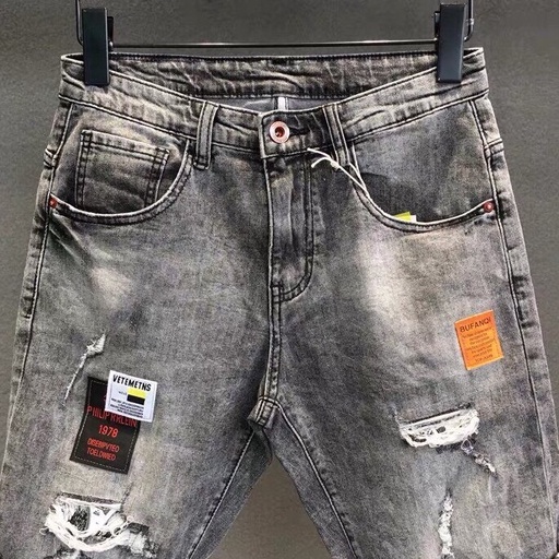 Quần short jean nam rách màu xanh chất bò - quần short jean nam co giãn thời trang cao cấp Luty_shop90 ms213