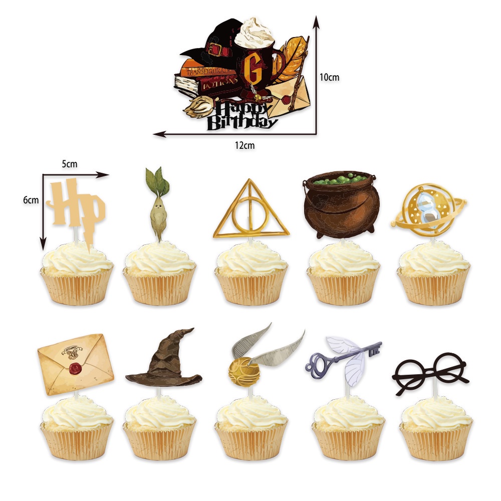 15 Cái/bộ Chủ Đề Harry Potter Bong Bóng Cao Su Bộ Trẻ Em Sinh Nhật Trang Trí Bánh Lắp Biểu Ngữ Cho Bé