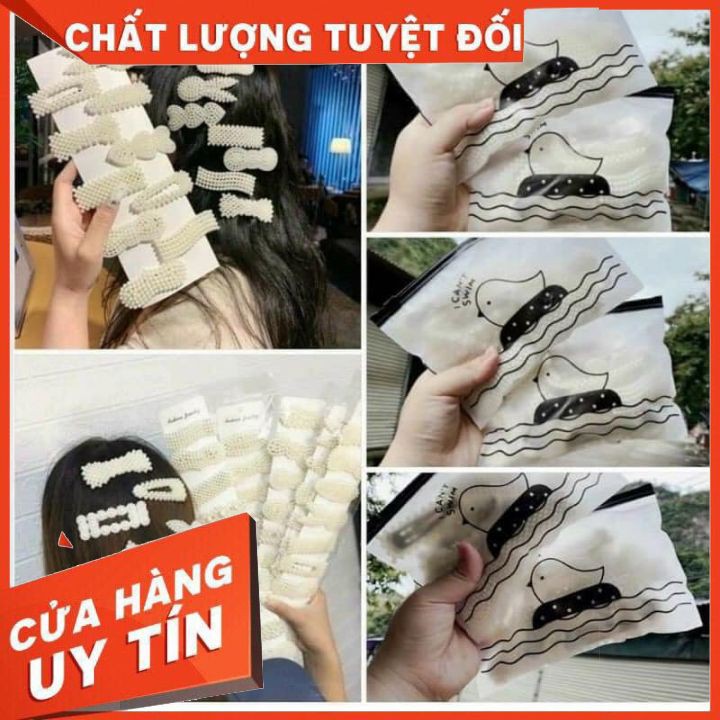 Kẹp Tóc Nhiều Mẫu Dễ Thương - Phong Cách Hàn Quốc Đính Ngọc Trai Nhân Tạo