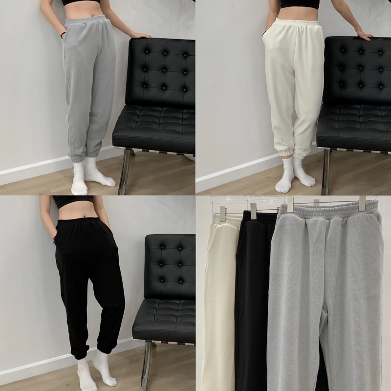 JOGGER NỈ TĂM FREESIZE chất liệu mềm mịn, ấm áp - CHUBBIE PLAIN Jogger