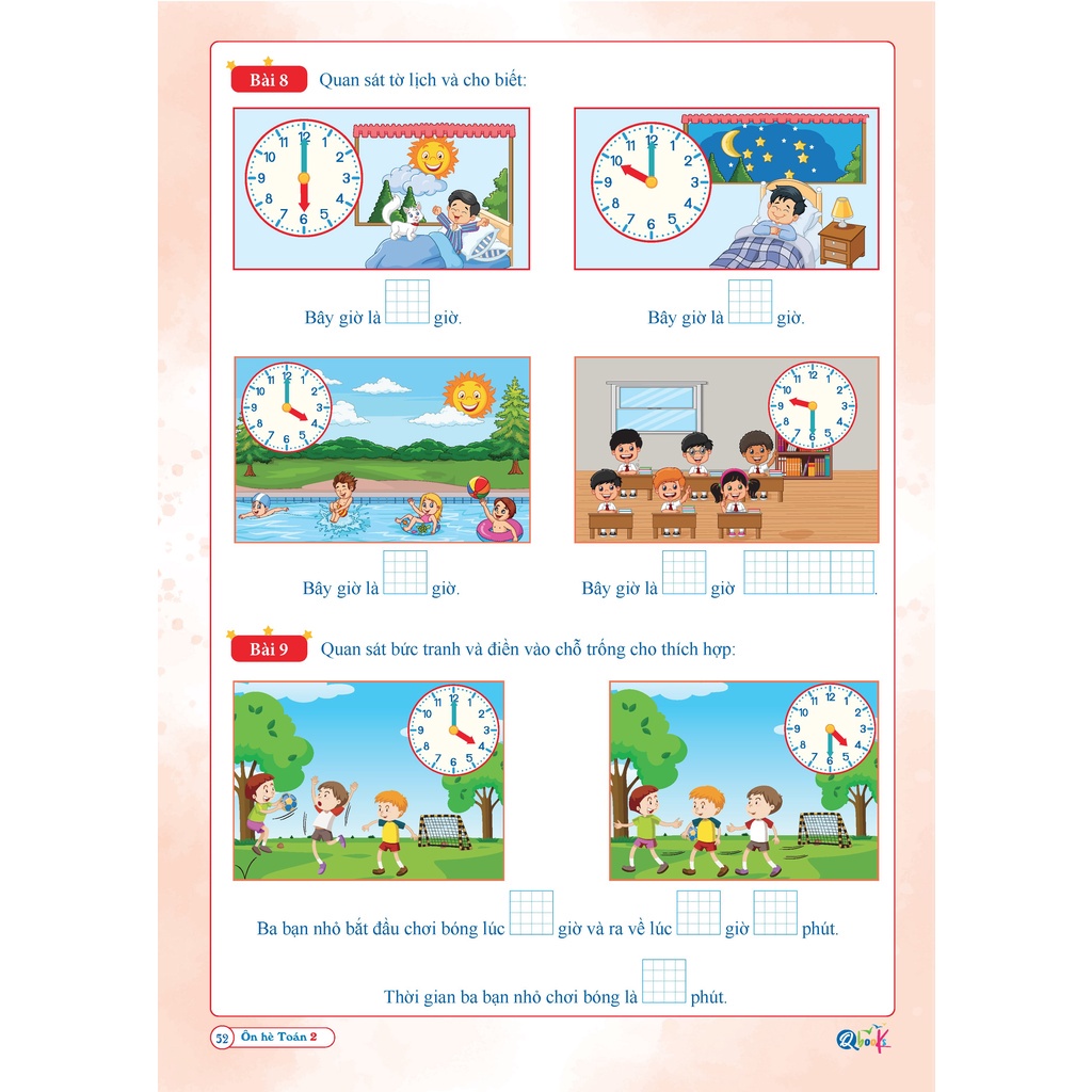 Sách - Combo Ôn Hè Toán Và Tiếng Việt 2 Qbooks 2 cuốn - Dành Cho Học Sinh Lớp 2 Lên Lớp 3 (Chương Trình Mới)