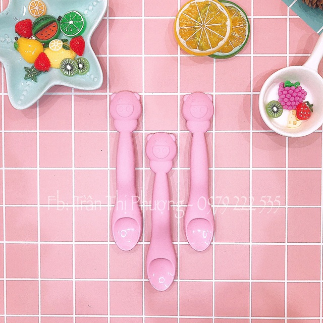 Thìa ăn dặm silicone cao cấp hình thú cho bé