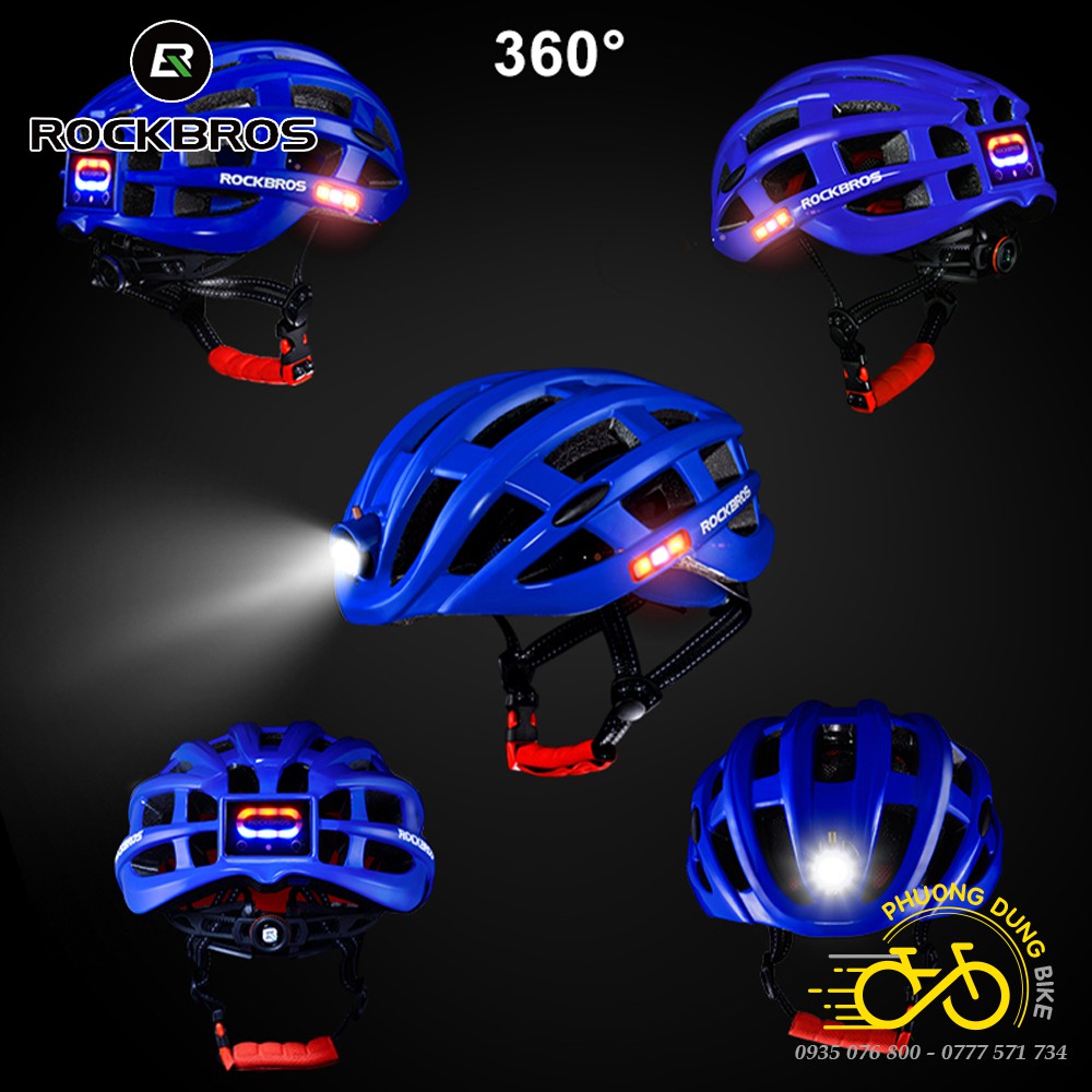 Mũ bảo hiểm xe đạp thể thao ROCKBROS có đèn