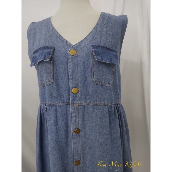 Đầm babydoll jean-Váy Babydoll bò-đầm sát nách-váy ba lỗ