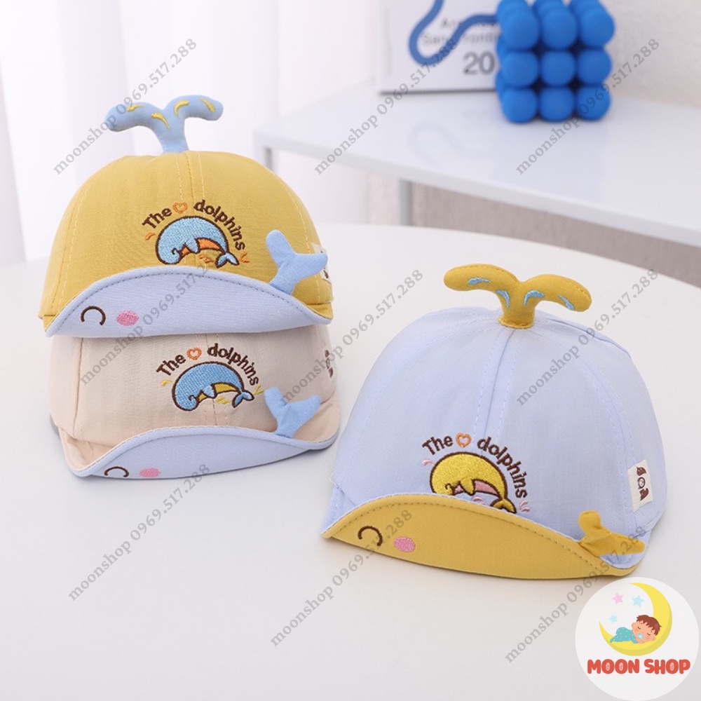Mũ Lưỡi Trai Hình Cá Heo Đáng Yêu Cho Bé Từ 6 - 24 Tháng Tuổi Vòng Đầu 48 - 50 Cm