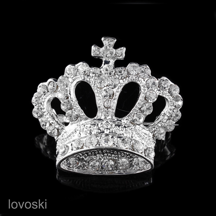 Cài Áo Hình Vương Miện Đính Đá Thời Trang