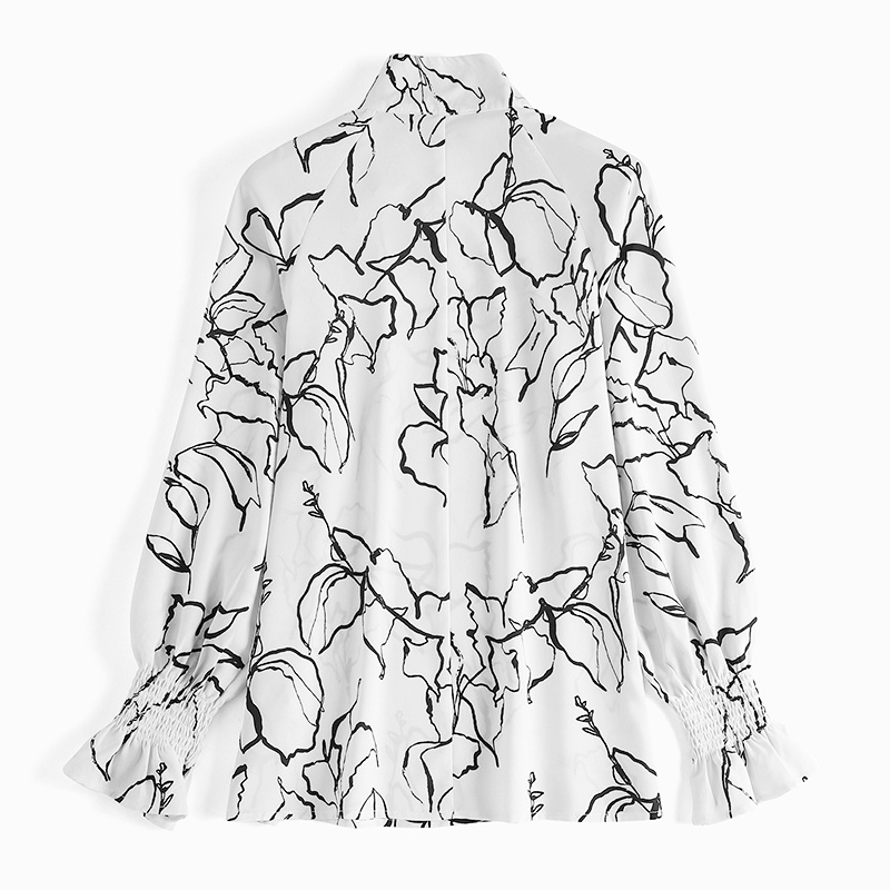 Áo kiểu ZANZEA tay dài phồng in họa tiết phong cách Hàn Quốc dành cho nữ