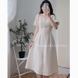 Váy xốp cổ v tay bồng siêu xinh