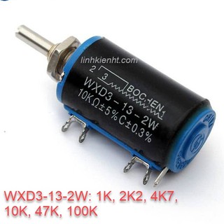 Chiết áp đa vòng quay chính xác wxd3-13-2w các giá trị 1k, 2k2, 4k7, 10k, 47k, 100k