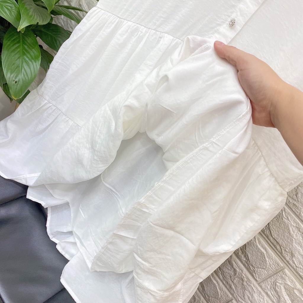 Váy zara thô đũi màu trắng