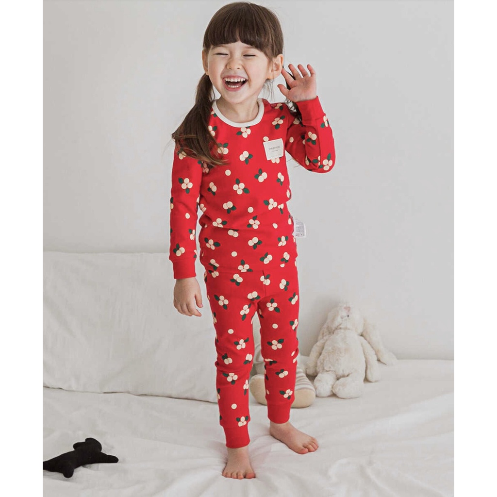 Bộ dài tay cordi họa tiết quả nhiều màu Nga Fish B5QM7