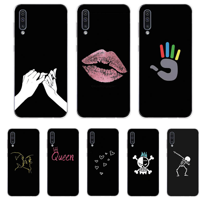 Ốp Lưng Samsung Galaxy A10 A20 A30 A40 A50 A70 A80 TPU mềm Case Cá tính đen tuyền