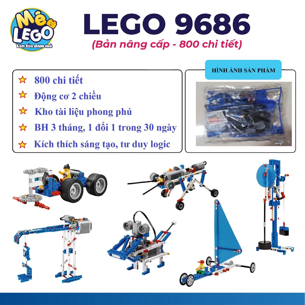 Bộ đồ chơi xếp hình Lego Technic 9686_Lego Education_Động Cơ 2 chiều_Bảo Hành 3T (1 đổi 1 trong 30 ngày)