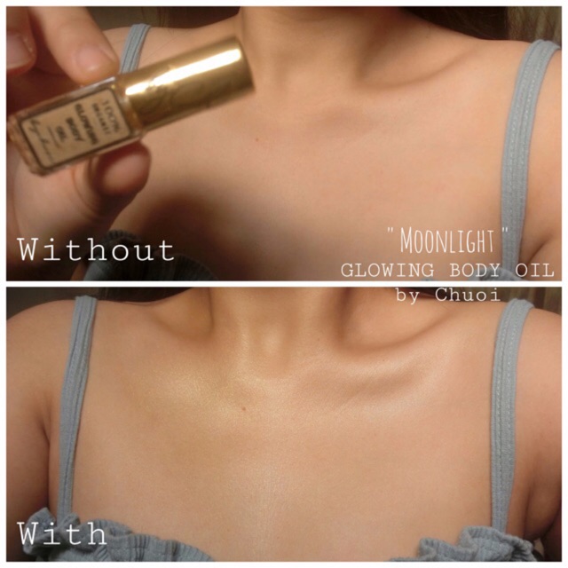 GLOWING BODY OIL - Dầu nước hoa bôi body nhũ chảy chảy.