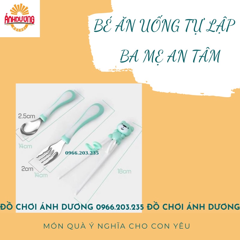 Bộ Đũa Thìa Dĩa Inox Zaracus Cho Bé Tập Ăn Siêu Dễ Thương- Có Hộp Đựng Tiện Lợi