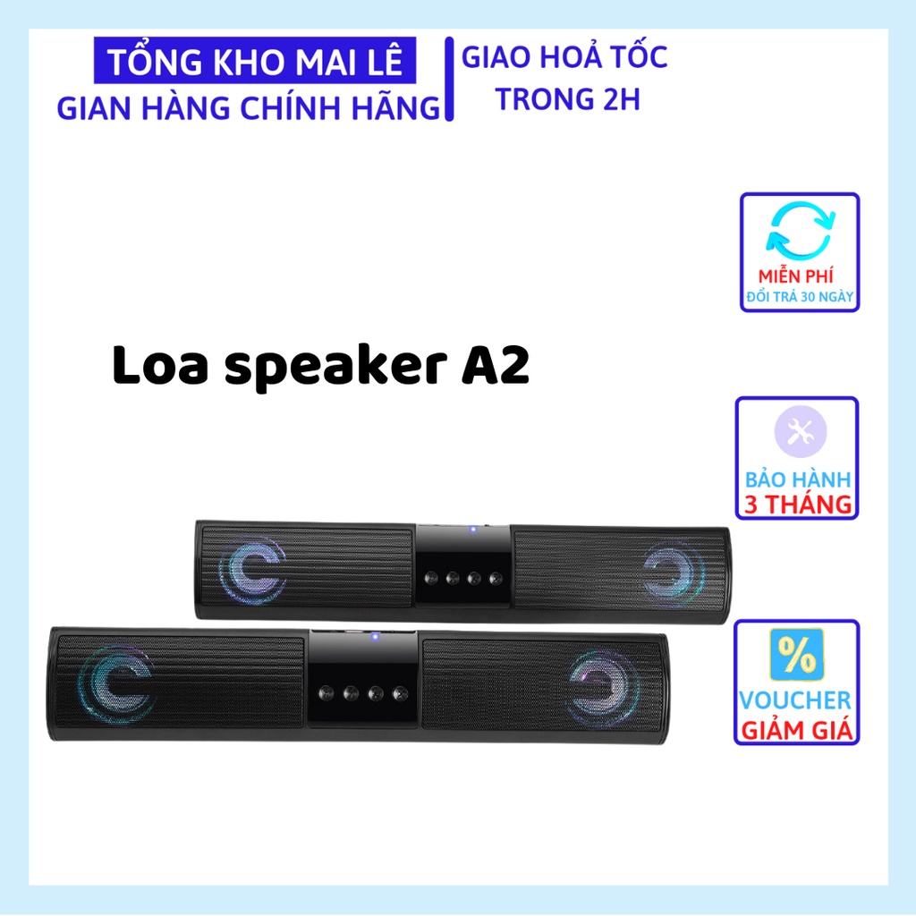 Loa Bluetooth Speaker A2 Dáng Dài 2 Loa Cực Đỉnh, Kểu Dáng Sang Trọng Hỗ Trợ Thẻ Nhớ, Đài FM