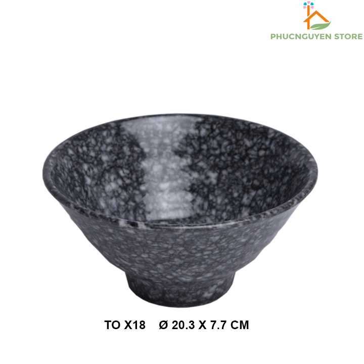 Tô Melamine Vân Đá Đen TO X18 thương hiệu FATACO