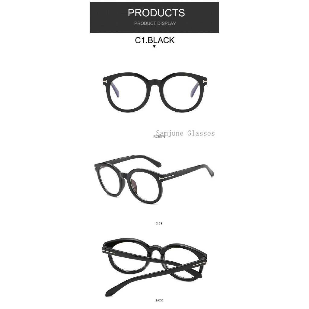 Kính râm Samjune thiết kế gọng tròn phong cách Retro xinh xắn cho nam nữ