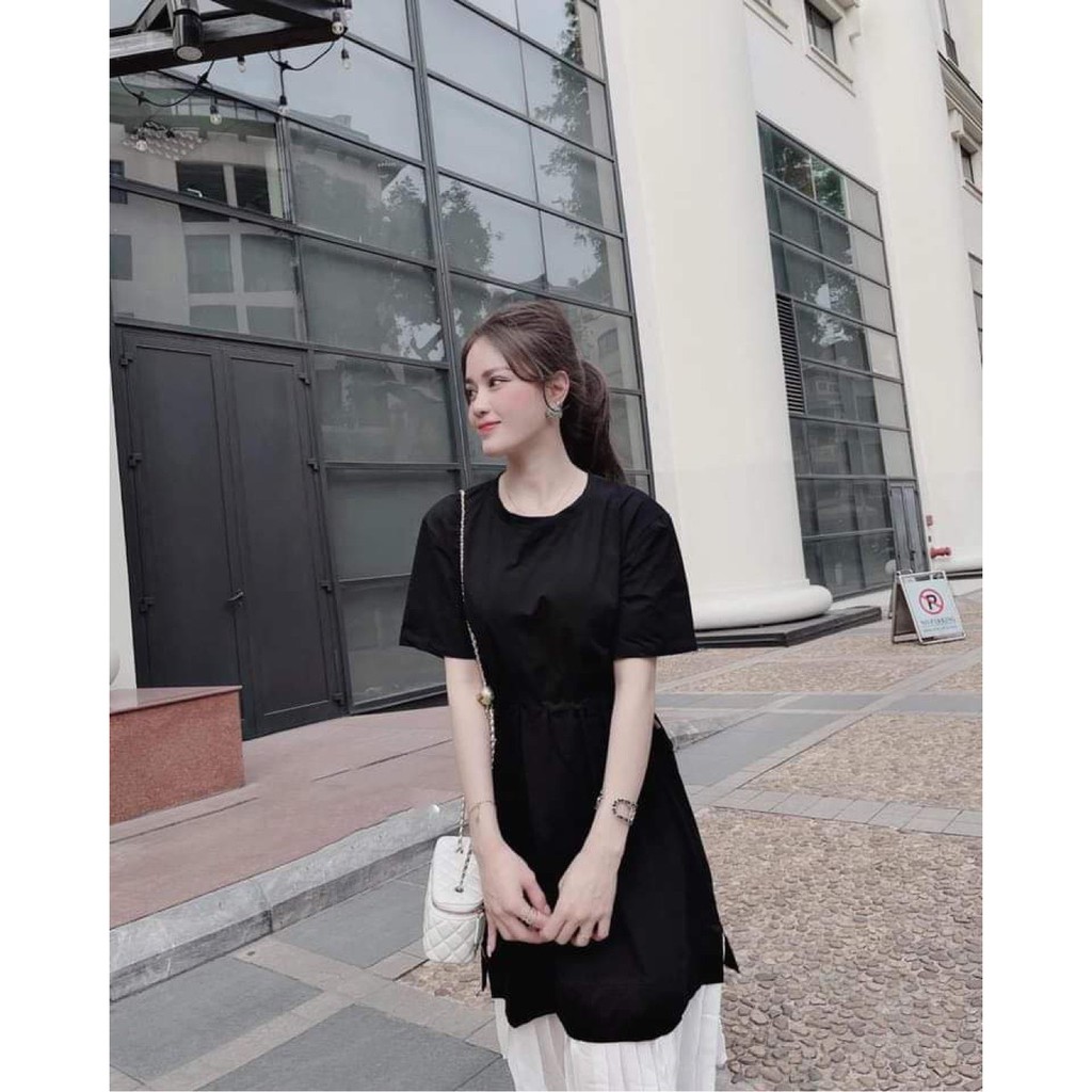 Váy rút eo chân xếp li