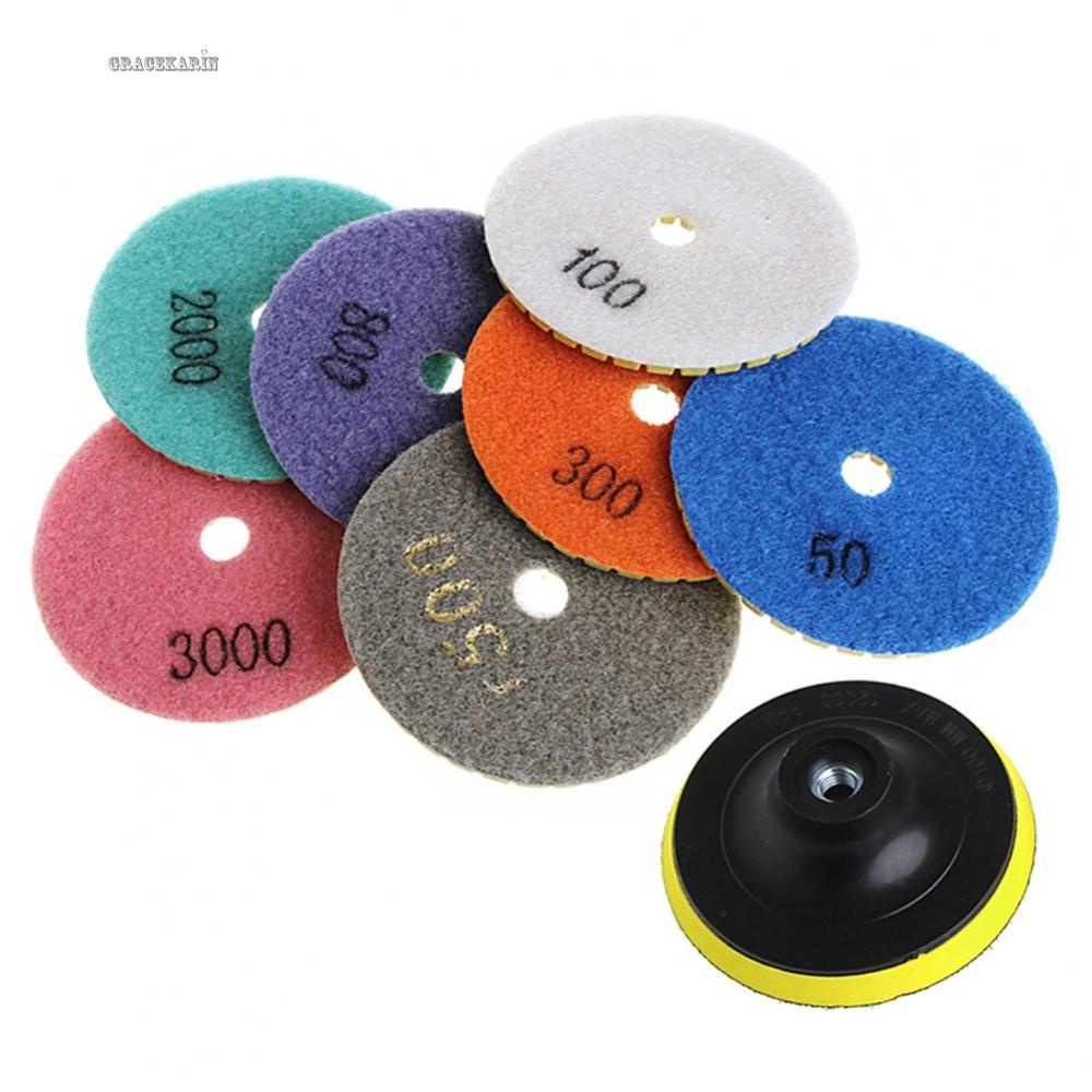 Set 1 bộ 8 đĩa mài đánh bóng đá hoa cương