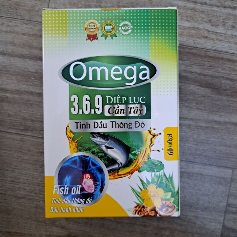 Viên sáng mắt OMEGA 369 DIỆP LỤC CẦN TÂY, Tinh dầu thông đỏ - Giảm quá trình lão hóa, tốt cho tim mạch và trí não.