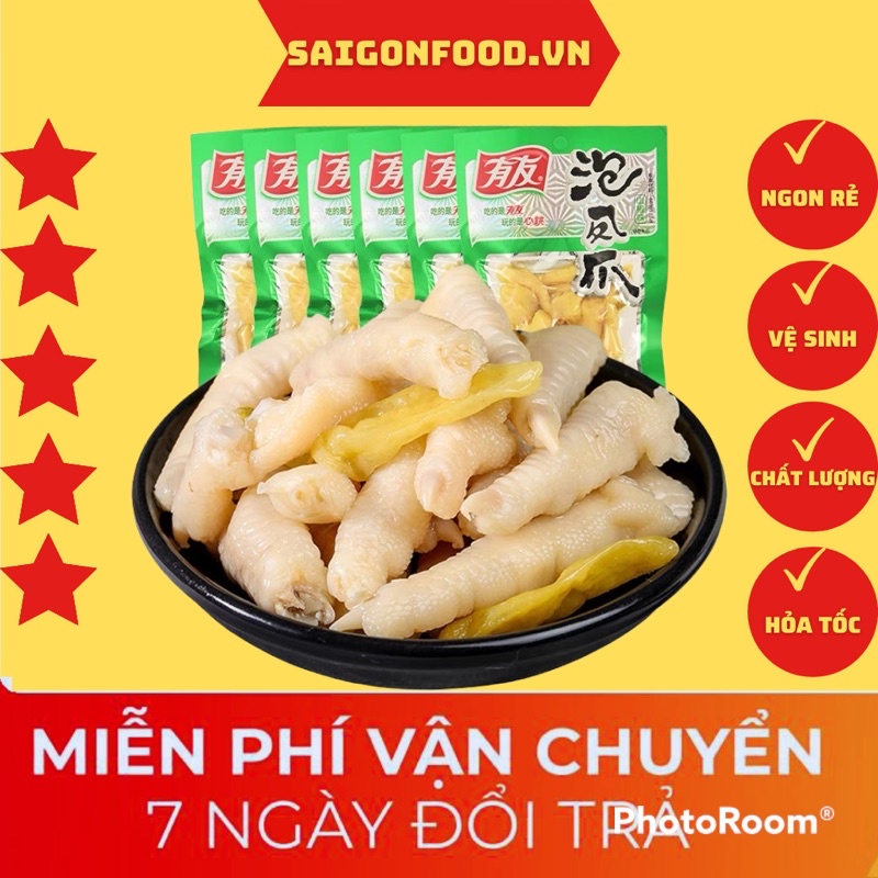 Chân gà cay YuYu gói 210gr ớt xanh giòn thơm cực đỉnh, đồ ăn vặt Sài Gòn ngon bổ rẻ | SaiGonFood