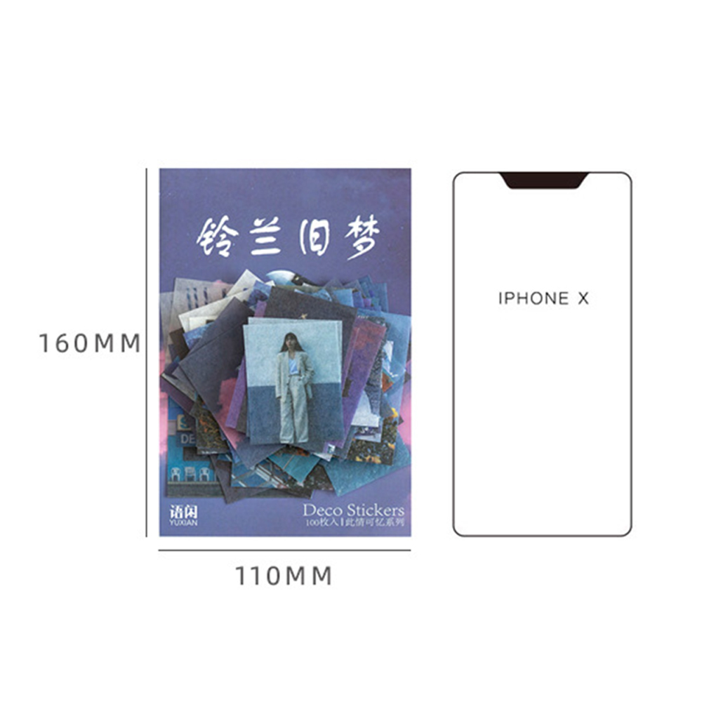 Set 100 nhãn dán phong cách cổ điển trang trí đẹp mắt