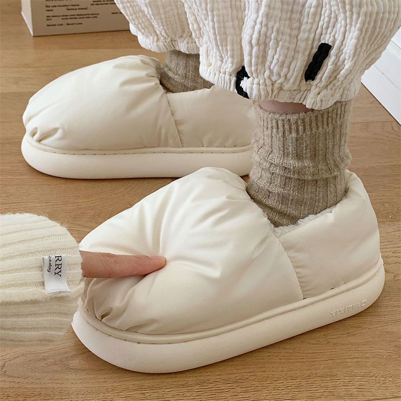 Oeggeo Giày cotton Đi Trong Nhà Đế Dày Giữ Ấm Mùa Đông Cho Nam Và Nữ