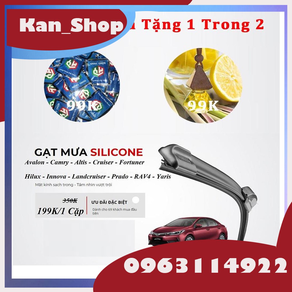 Gạt Mưa Silicone Cho Xe TOYOTA: FORTUNER, INNOVA, VIOS, E, G, YARIS