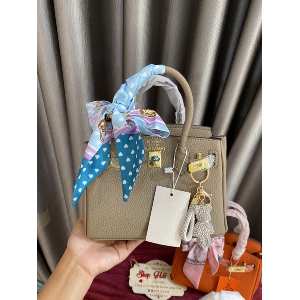 Túi her mét zize 20 cầm tay đeo chéo loại đẹp ( tặng kèm khăn)