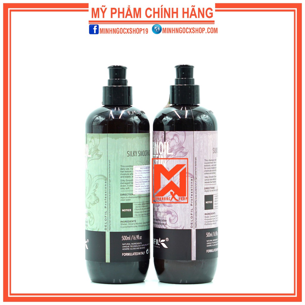 DẦU GỘI DẦU XẢ DELOFIL MỀM MƯỢT TRỊ GÀU 500ML - CHÍNH HÃNG