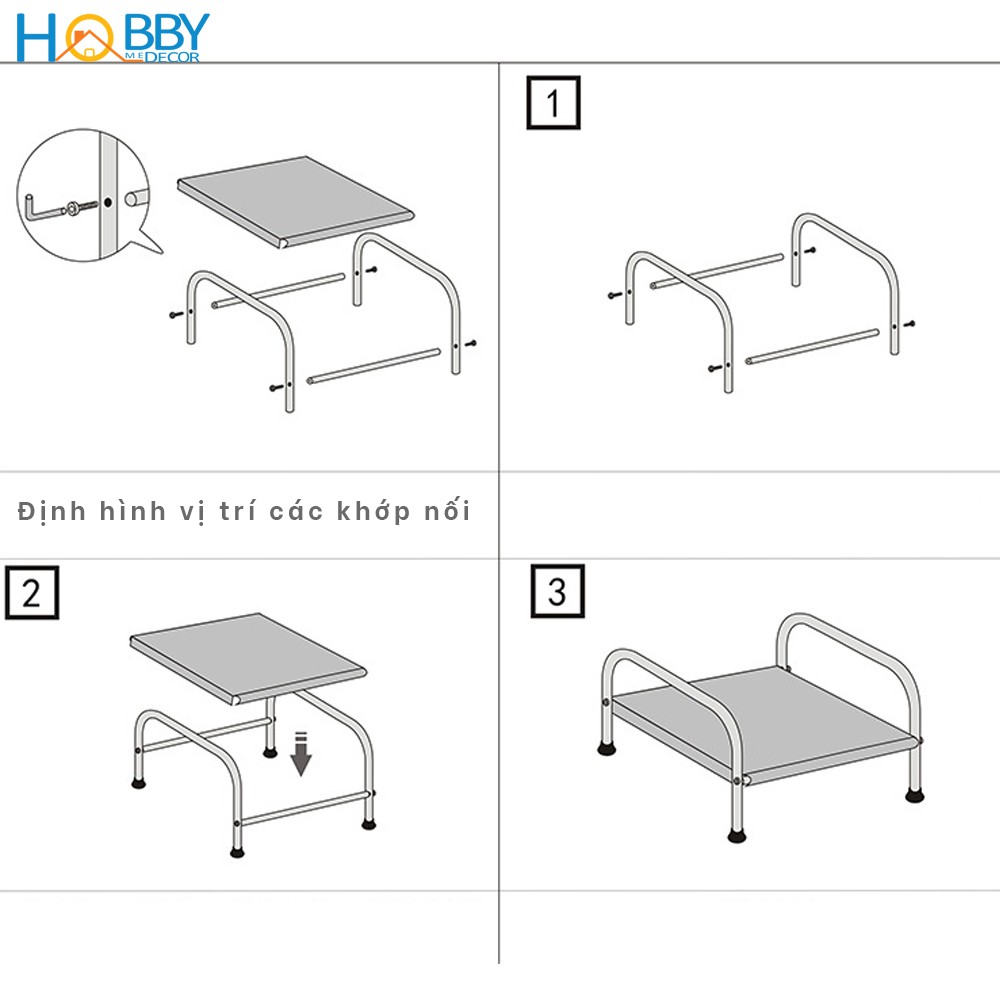 Kệ để bếp từ lên bếp ga HOBBY KBN1 Inox 1 tầng khó rỉ sét - phù hợp để kê bếp từ lên bếp nấu