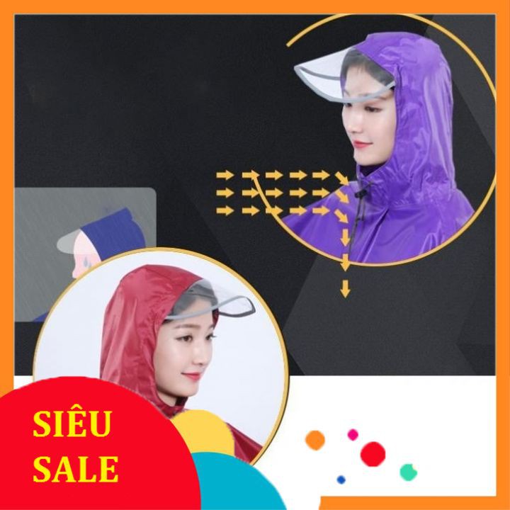 Áo mưa 2 đầu kích thước to nhất có kính che chắn mặt
