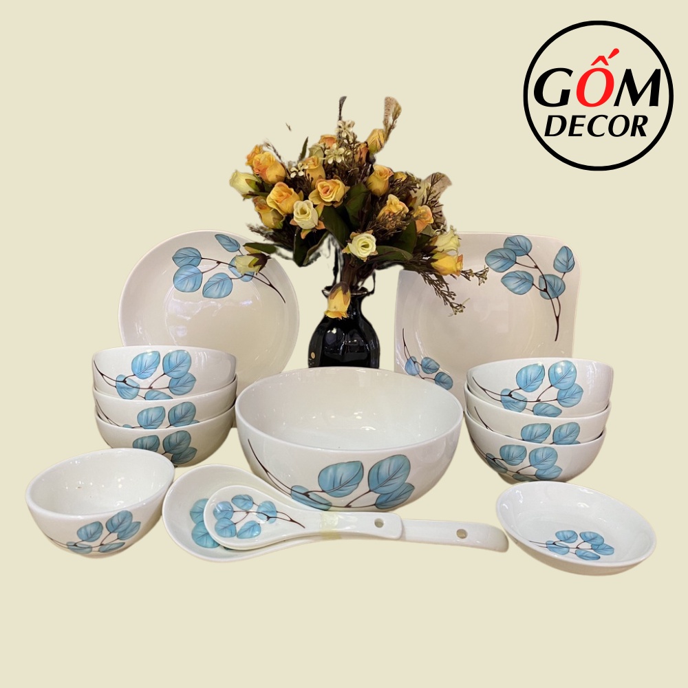 Bộ Bát Đĩa Bát Tràng Cao Cấp - Bộ Bát Ăn Cơm Sang Trọng