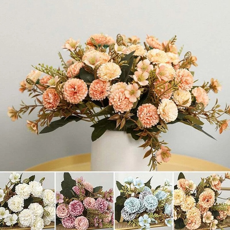 Bó 5 Nhánh Hoa Cẩm Chướng Nhân Tạo Lãng Mạn Trang Trí Nhà Cửa / Văn Phòng / Tiệc Cưới / Giáng Sinh