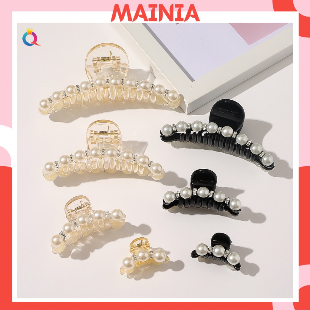 [Sẵn Hàng] Kẹp Tóc Càng Cua Nhựa Hàn Quốc Đính Đá Sang Chảnh Mainia Shop
