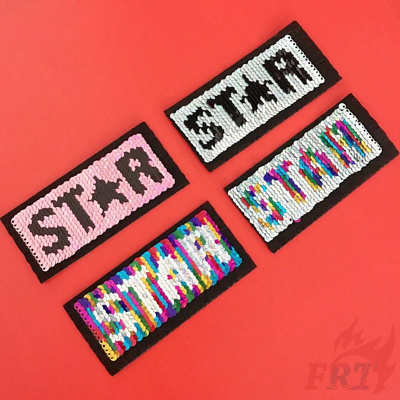 Sticker ủi thêu hình ngôi sao 5 cánh（☸ Letter Sequins Patch ☸）