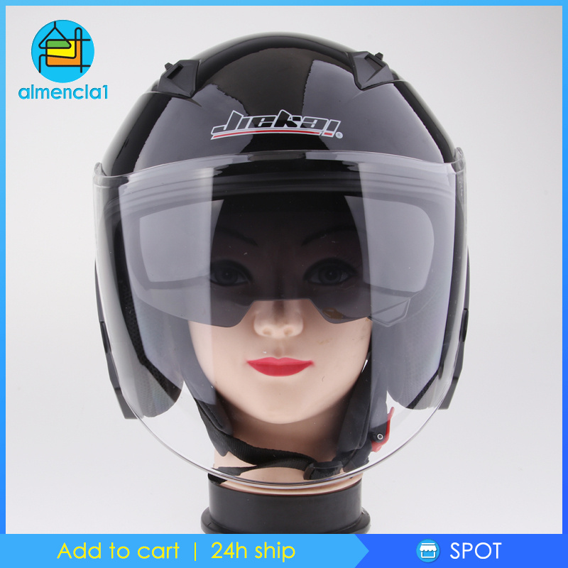[ALMENCLA1]Motorcycle 3/4 Open Face Helmet with Full Face Shield Visor