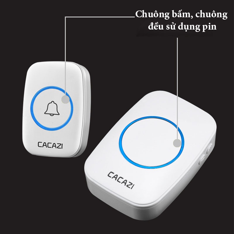 Chuông Cửa Không Dây Cacazi Đa Năng, Chuông Gọi, Loại Chống Nước - Khoảng cách 300m - CCKD - Gia Dụng Tý Tẹo