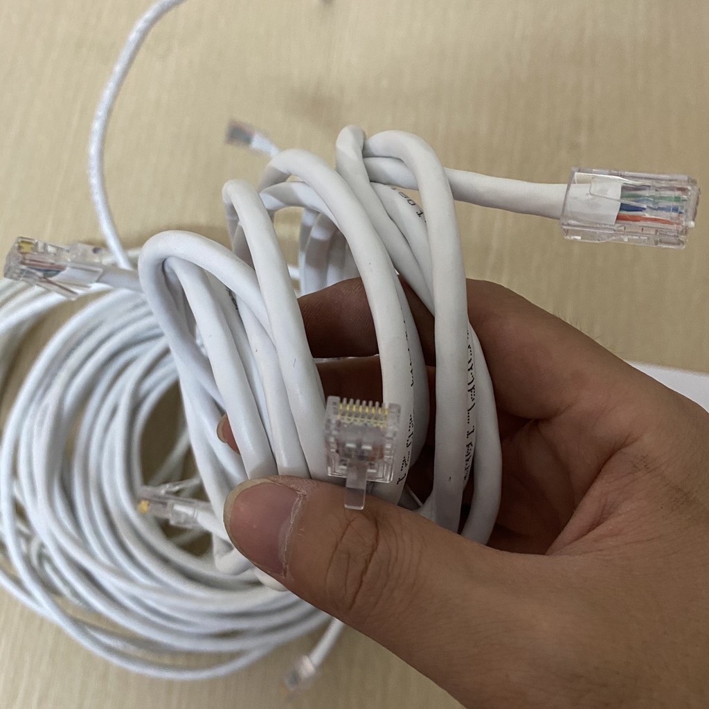 Dây cáp mạng bấm sẵn hai đầu màu trắng chiều dài 2 mét tốc độ chuyền 10/100/1000Mbps (ethernet)