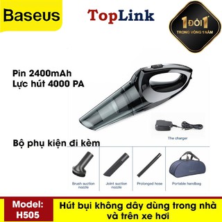 Máy Hút Bụi Cầm Tay Không Dây Đa Năng Thông Minh Tích Điện Pin 2400 Mah Công Suất Hút 4000 Pa Thương Hiêu Baseus H-505