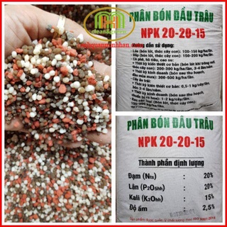 Phân 3 màu phân NPK đầu trâu 20-20-15 gói 1kg ra hoa đậu trái