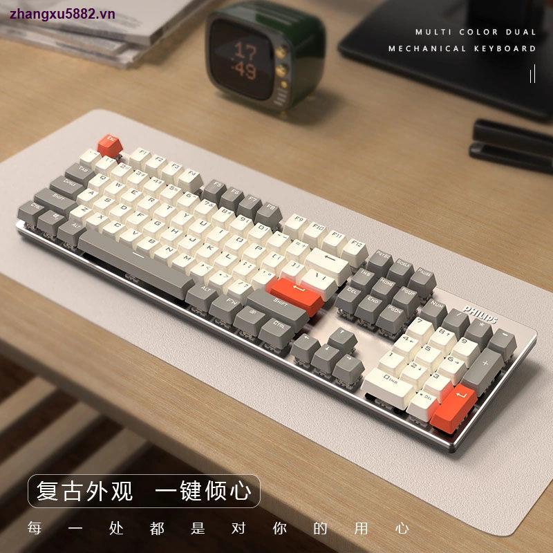 Bàn phím cơ Philips 104 phím màu xanh lá cây/đen cho máy tính xách tay