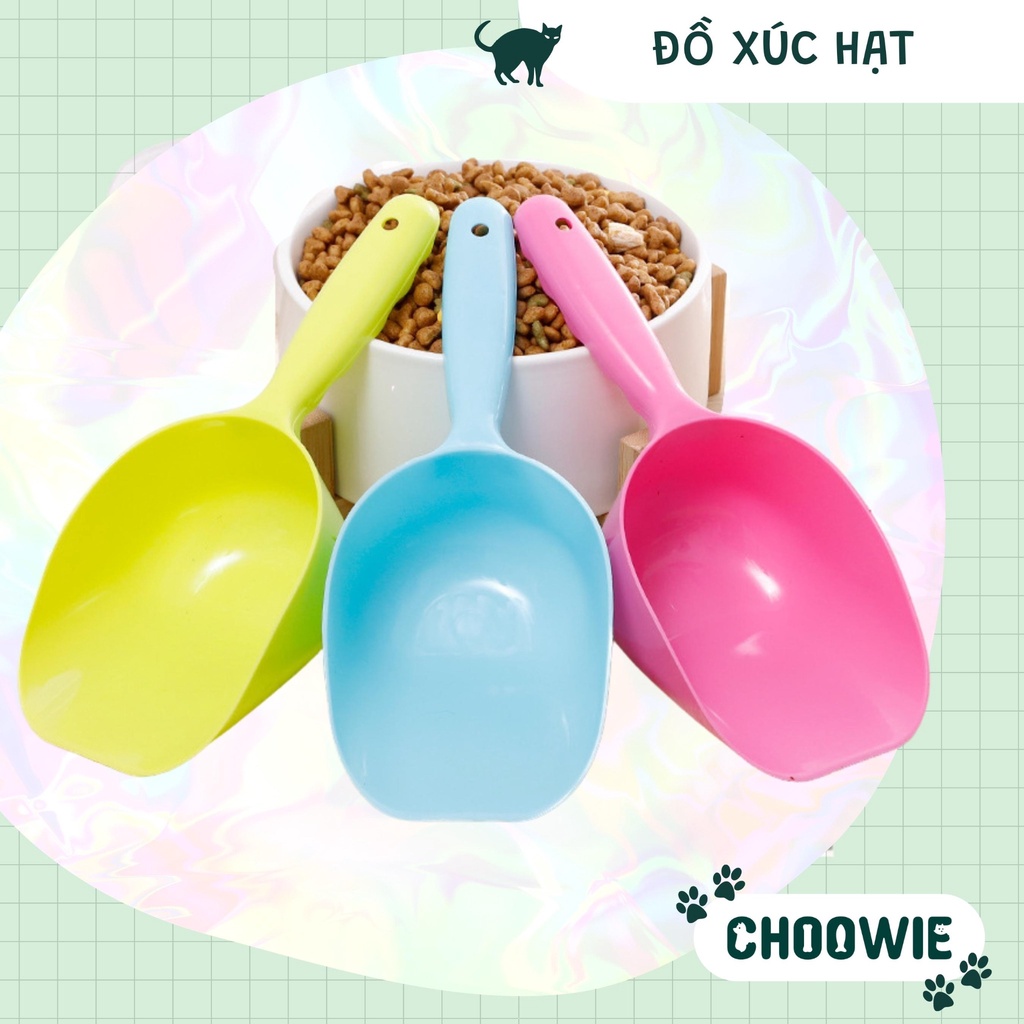 Thìa xúc hạt chó mèo nhiều màu sắc dễ thương và tiện lợi | Phụ kiện cho mèo