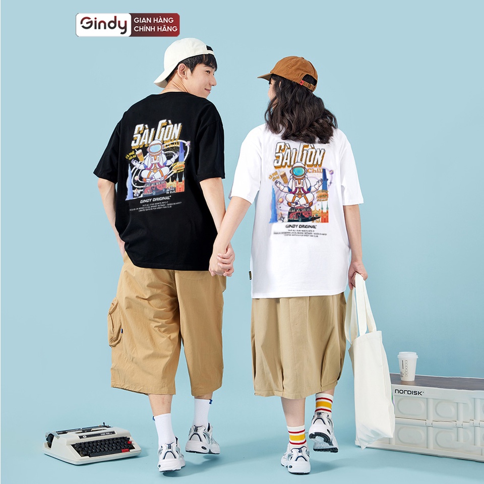 Áo thun tay lỡ form rộng unisex SÀI GÒN CHILL phông nam nữ cổ tròn chất cotton mát thời trang local brand GINDY A001
