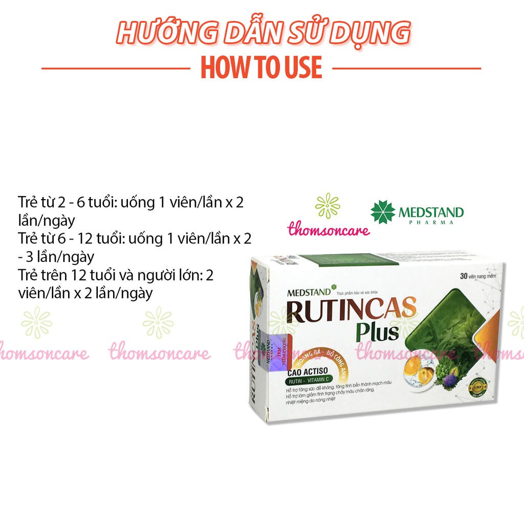 Giảm nóng trong, nhiệt miệng, tăng sức đề kháng từ Rutin C, Actiso và thảo dược - Rutincas Plus - Hộp 30 viên