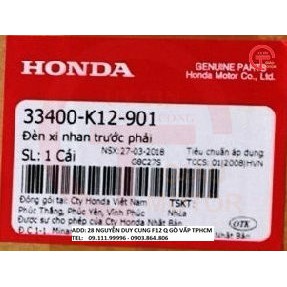 HONDA OD - BỘ ĐÈN XI NHAN TRƯỚC PHẢI LEAD 125 2017 (MÃ SỐ:33400K12V01)